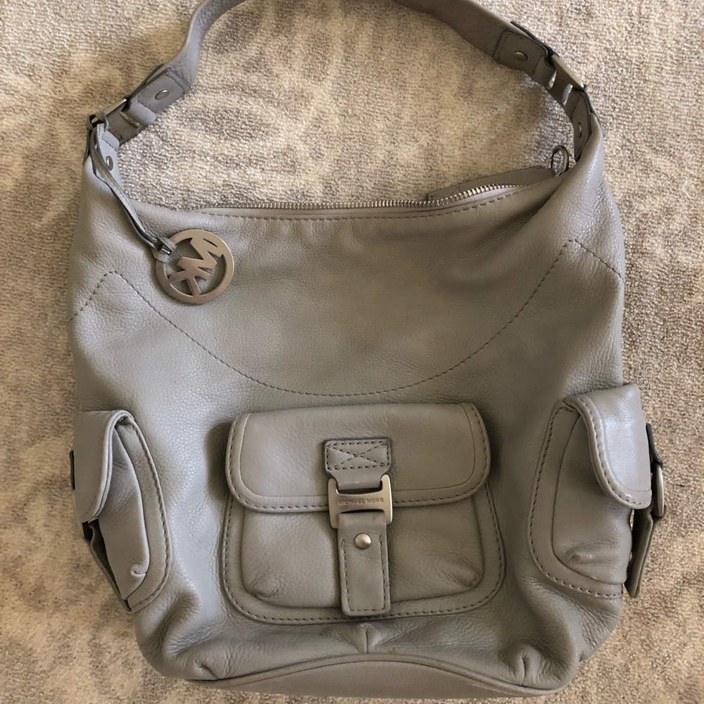 Grey, leather Michael Kors bag